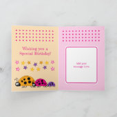 Carte Nom des coccinelles mignonnes étoiles anniversaire (Intérieur)