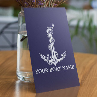 Carte Nom du bateau de la corde d'Ancre nautique vintage