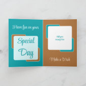 Carte Nom du frère photo bleu turquoise (Intérieur)