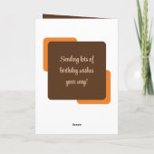 Carte Nom du frère photo marron orange anniversaire (Dos)