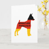 Carte Nom du Pinscher Nain Drapeau Silhouette (Fleur jaune)