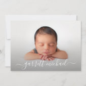 Carte Nom du script Photo Baby Birth Annonces (Devant)