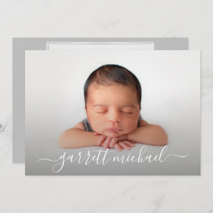 Carte Nom du script Photo Baby Birth Annonces