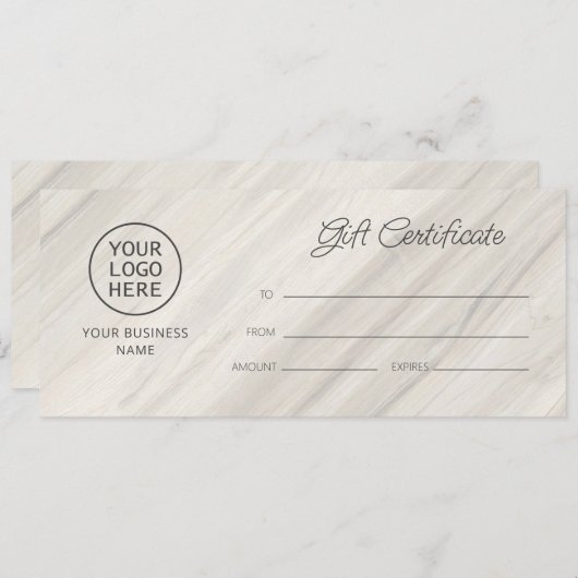 Carte Nom du Spa naturel Certificat cadeau (Devant / Derrière)