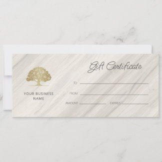 Carte Nom du Spa naturel Certificat cadeau