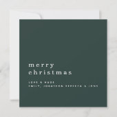 Carte Nom du texte minimal Joyeux Noël vert (Devant)
