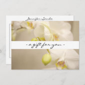 Carte NOM ÉLÉGANT avec certificat cadeau ORCHIDS (Devant / Derrière)