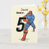 Carte Nom fait sur commande, Jacob, 5ème super héros (Fleur jaune)