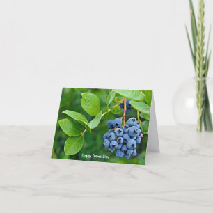 Carte Nom Jour bouquet de bleuets sur le buisson