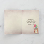 Carte Nom Jour café avec oeillets sur burap (Intérieur)