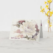 Carte Nom Jour tapisserie rose cadrage abstrait (Fleur jaune)