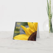 Carte Nom, Matin Dew Sunflower Se Bien Bientôt (Devant)