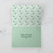 Carte Nom mignon Floral Vert Calico Motif Anniversaire (Intérieur)