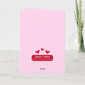 Carte Nom mignon Pink Retro Heart Girly 16e anniversaire (Dos)