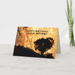 Carte Nom Oncle Sunrise Tree Joyeux voeux d'anniversaire