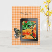 Carte Nom papillon de jour sur tablette électronique (Fleur jaune)