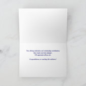Carte Nom personnalisable Anniversaire de l'employé Or (Intérieur)