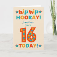 Nom personnalisé 16e anniversaire Hip Horay