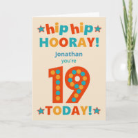 Nom personnalisé 19e anniversaire Hip Horay