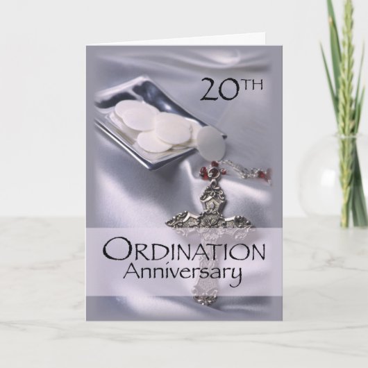Carte Nom personnalisé 20e anniversaire d'ordination (Devant)