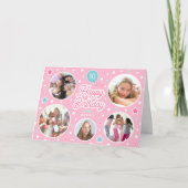 Carte Nom personnalisé Age Photo Collage Anniversaire Ét (Devant)