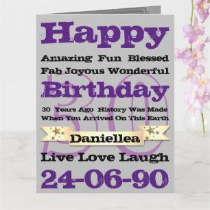Carte Nom personnalisé Anniversaire Mots Joyeux Annivers