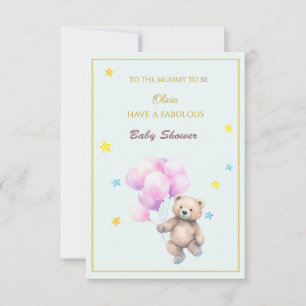 Carte Nom personnalisé Baby shower de ballons flottants 
