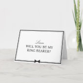 Carte Nom personnalisé Bowtie Ring Bearer Proposition (Devant)