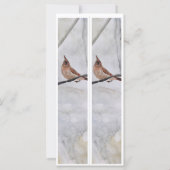 Carte Nom personnalisé Cardinal d'hiver Deux Signets (Dos)