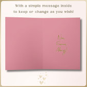 Carte Nom personnalisé Coeurs d'or rose Fleurs Valentine