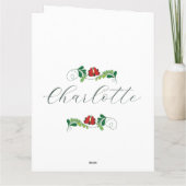 Carte Nom personnalisé Conception florale (Dos)