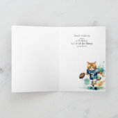 Carte Nom personnalisé d'anniversaire Chat mignon amusan (Intérieur)