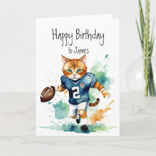 Carte Nom personnalisé d'anniversaire Chat mignon amusan