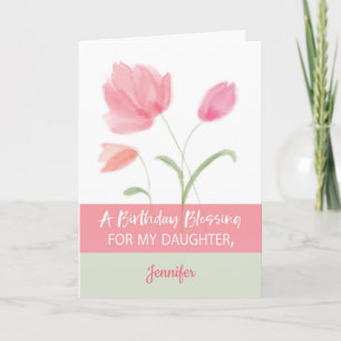 Carte Nom personnalisé de filleule Vœux de birthday reli