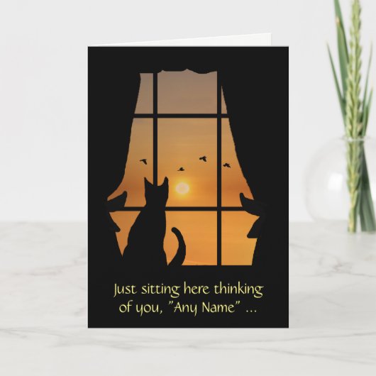 Carte Nom personnalisé de votre chat manquant dans la fe (Devant)