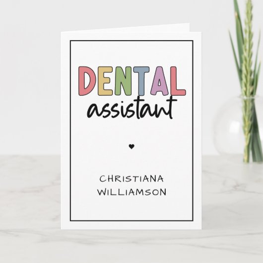 Carte Nom personnalisé Dental Assistant Cadeau (Devant)