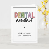 Carte Nom personnalisé Dental Assistant Cadeau (Fleur jaune)