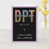 Carte Nom personnalisé DPT Doctor of Physical Therapy Ch (Fleur jaune)