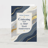 Carte Nom personnalisé Employé 15 ans d'anniversaire de (Devant)