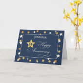 Carte Nom personnalisé et 14e anniversaire de l'employé (Fleur jaune)