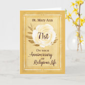 Carte Nom personnalisé et anniversaire de la vie religie (Fleur jaune)