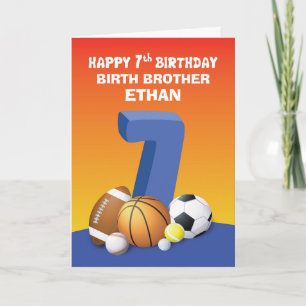 Carte Nom personnalisé et Relation Boy 7e Anniversaire S