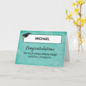 Carte Nom personnalisé Félicitations aux diplômés de l'é (Fleur jaune)