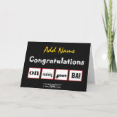Carte NOM PERSONNALISÉ Félicitations - Licence (Dos)