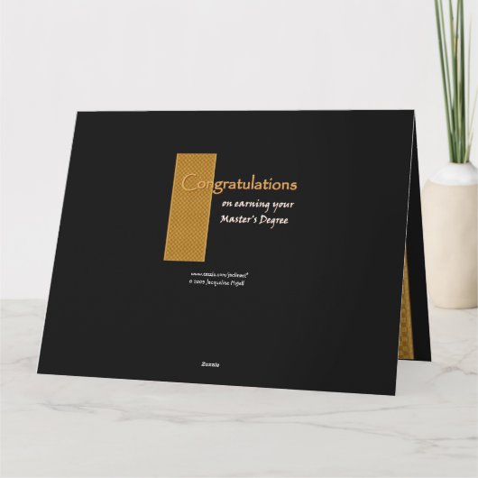 Carte NOM PERSONNALISÉ Félicitations Master's Degree (Dos)