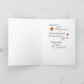 Carte Nom personnalisé Fille Graduation Burnt Orange Sta (Intérieur)