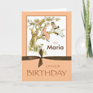 Carte Nom personnalisé Filles d'anniversaire Vintages da