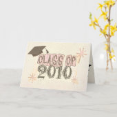 Carte Nom personnalisé Girl's Retro Style Graduation (Fleur jaune)