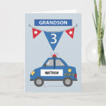 Carte Nom personnalisé Grandson 3e anniversaire Blue Pol<br><div class="desc">Une fois qu'il aura vu cette carte,  il sera vraiment ravi. et une fois qu'il l'ouvrira,  il sera certainement réveillé par l'accueil amusant que cette carte lui apporte. Avant d'oublier,  vous pouvez personnaliser le nom de vos petits-fils sur le devant. Envoyez-lui des salutations de 3ème anniversaire avec ceci.</div>