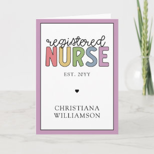Carte Nom personnalisé Infirmière inscrite infirmière in